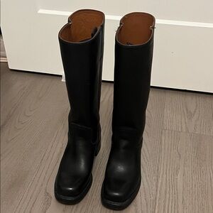 Frye Campus Black Leather Boots 8